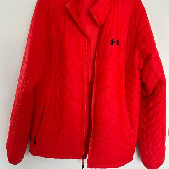 Under Armour Bright Red Quilted Cold Gear Reactor Jacket - Picture 1 of 4